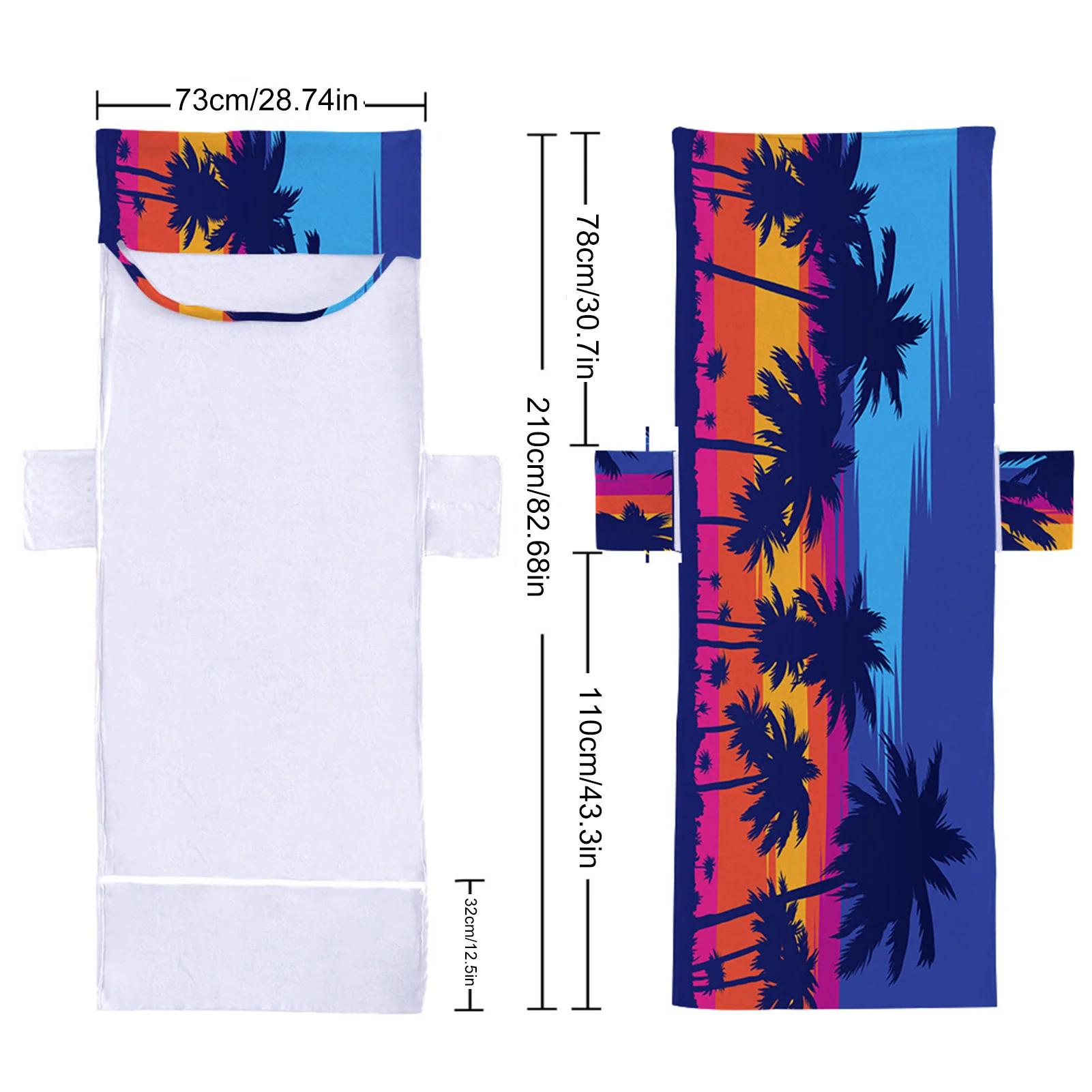 

73 x210cm Beach Towel Chair Cover Microfiber Chaise Lounge Towel Cover For Hotel Garden Foldable Pool Sun Lounger Covers