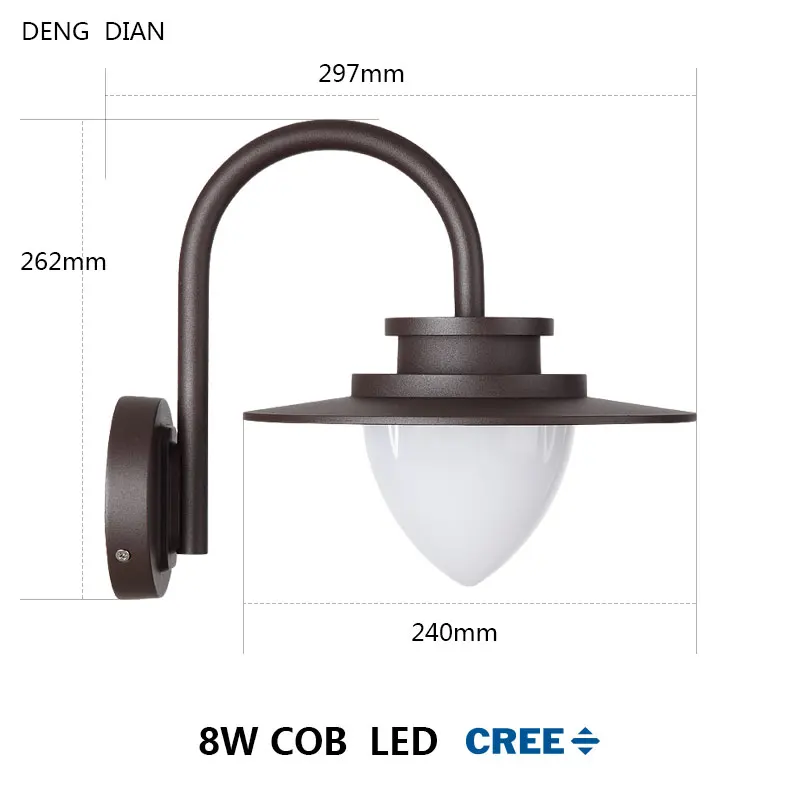 

Modern European LED Garden Wall Light Outdoor Lighting Waterproof aluminum wall lamp balcony Hallway aisle Porch Lights 8W