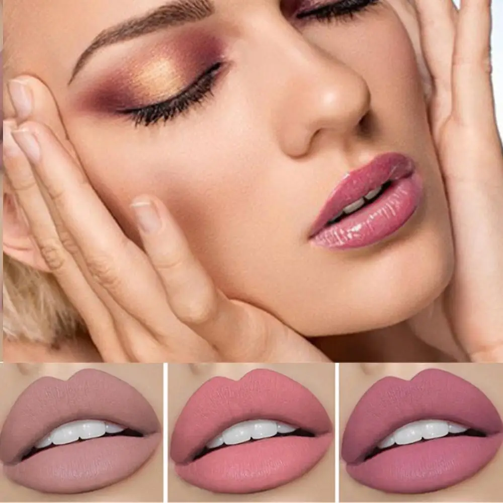 1 шт. Женская мода жидкая губная помада набор блеск для губ телесный макияж