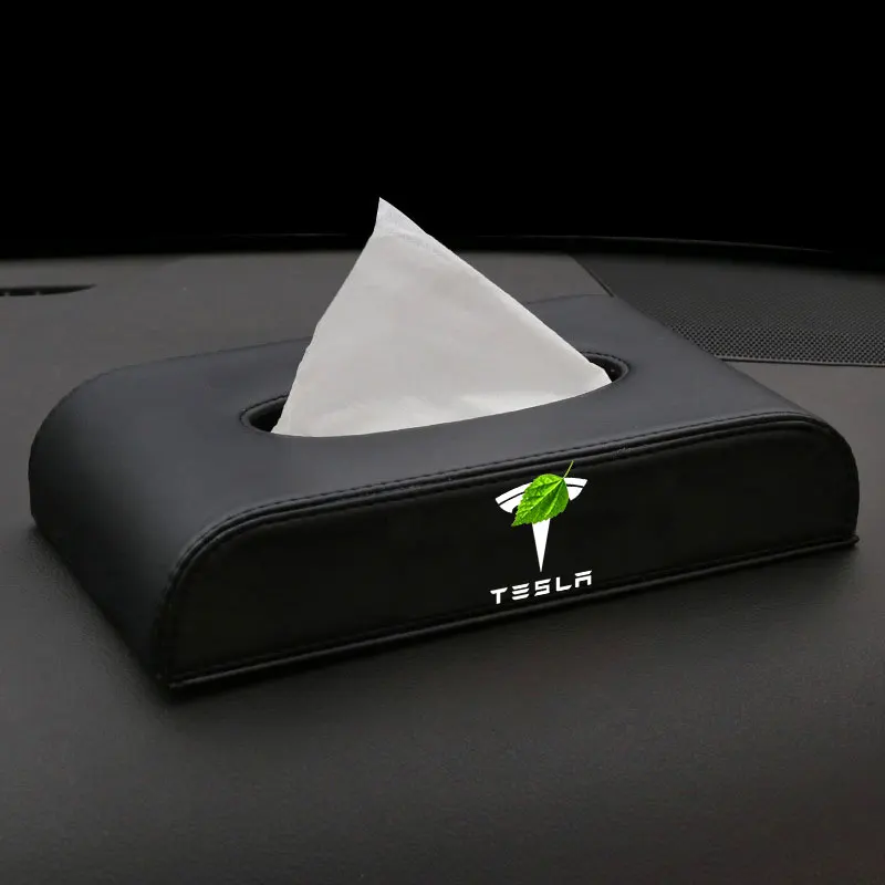 For Tesla Model 3 X S PU Leather Tissue Box Napkin Holder Black | Автомобили и мотоциклы