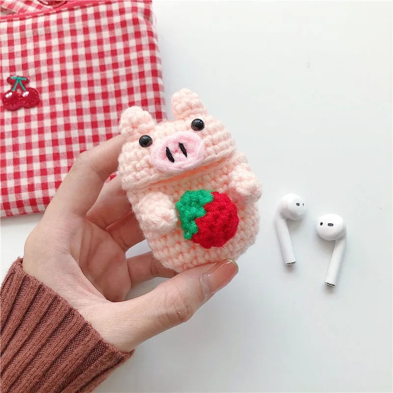 Style 9 Милая шерстяная ткань чехол для Apple Airpods чехол с изображением мультяшного кролика ткань наушник с Bluetooth силиконовый чехол для airpod 2 1 коробка сумка - Цвет: Style 9