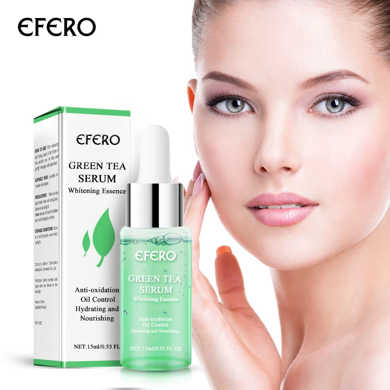 

EFERO Green Tea Tree Face Serum Whitening Face Cream Shrink Pores Remove Acne Oil Control Hydrating Moisturizing Face Care