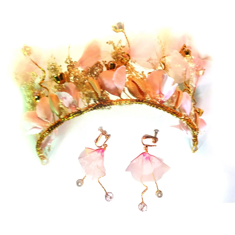 FORSEVEN китайские красные цветы лепестки свадебный набор для невесты ободок волос