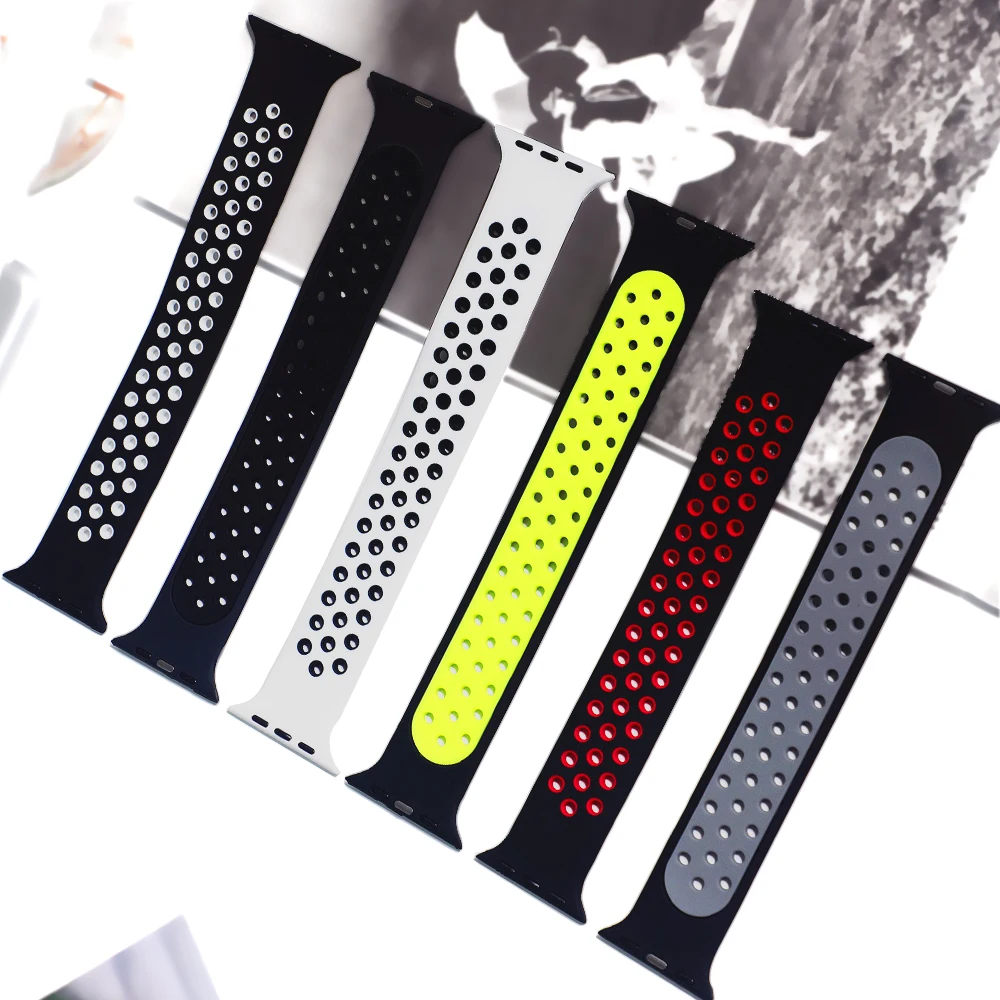 solo loop for apple watch band 40mm 44mm 38mm 42mm breathable elastic belt silicone bracelet band iwatch series se 3 4 5 6 strap free global shipping