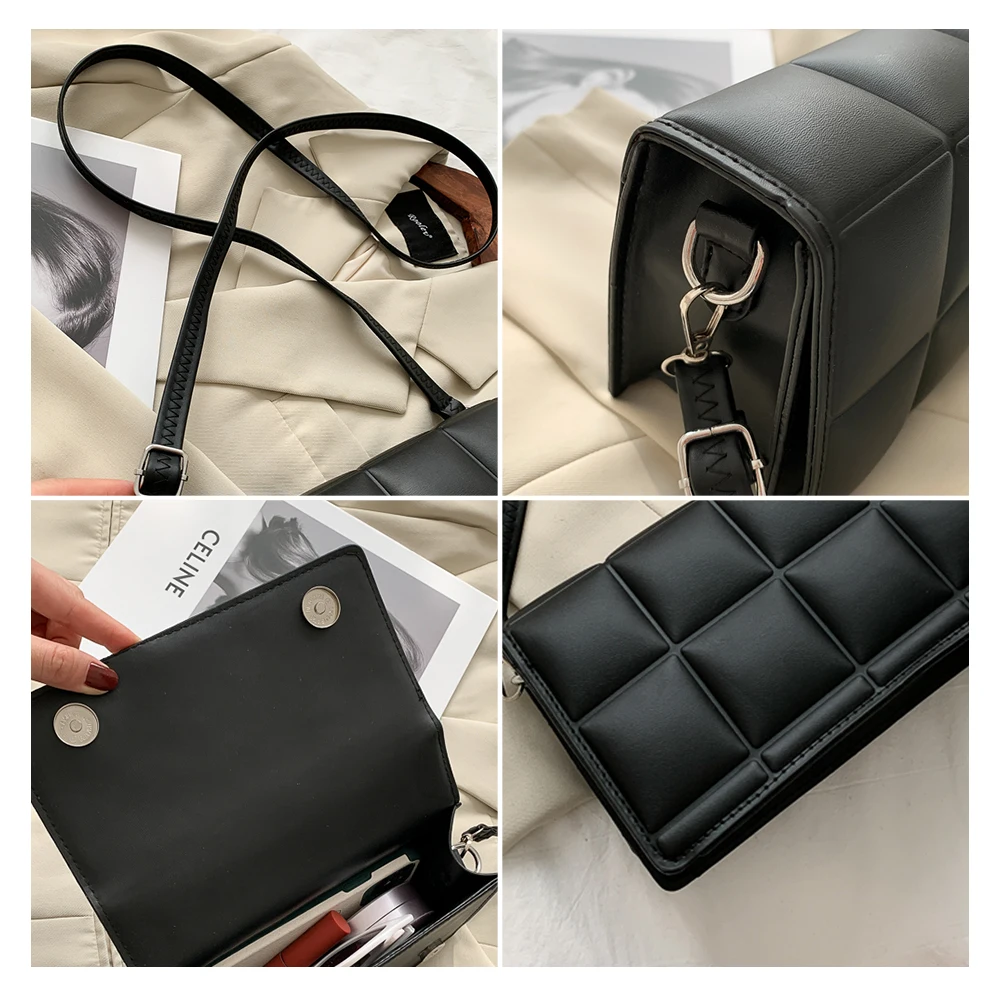 Сумка на плечо плетеная с клапаном Женская саквояж кросс-боди из