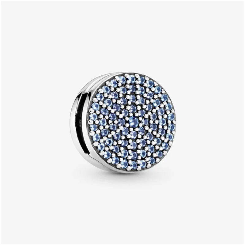 

2020 new 925 Sterling Silver Round Pav Charms Beads Bracelet Fit Original Pandora Bracelet DIY Jewelry For Women