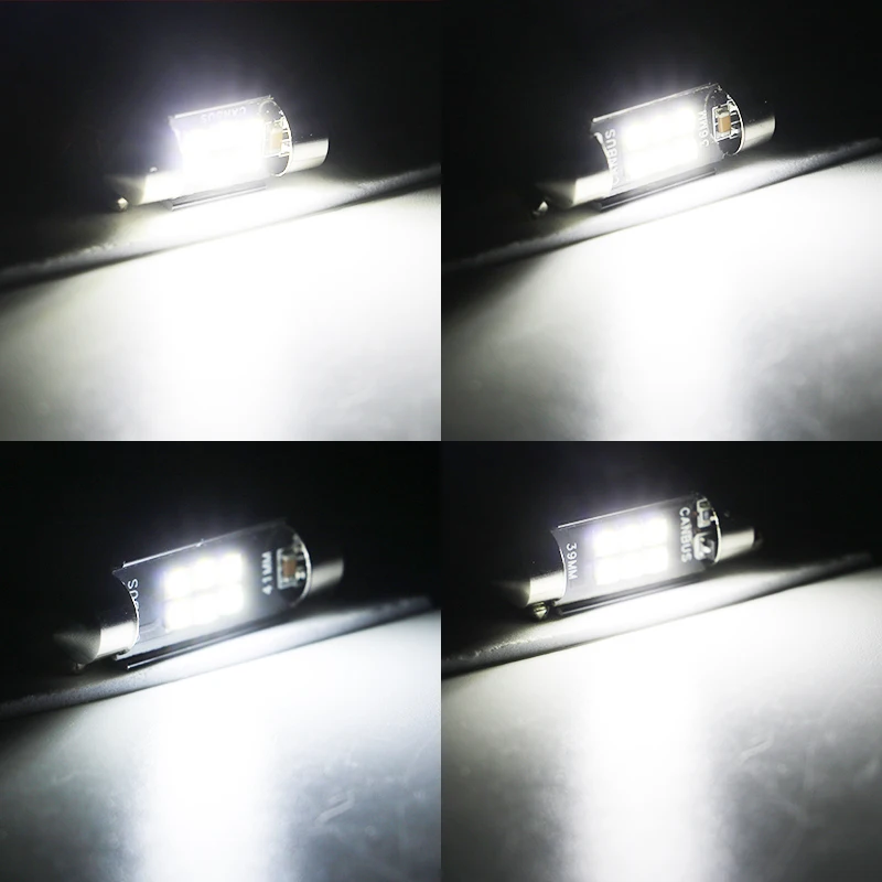 

2X 3030 6SMD Canbus Error Free C5W C10W Festoon 31 36 39 41MM LED Car Light Bulb Interior Lighting Diode License Plate Lamp 12V
