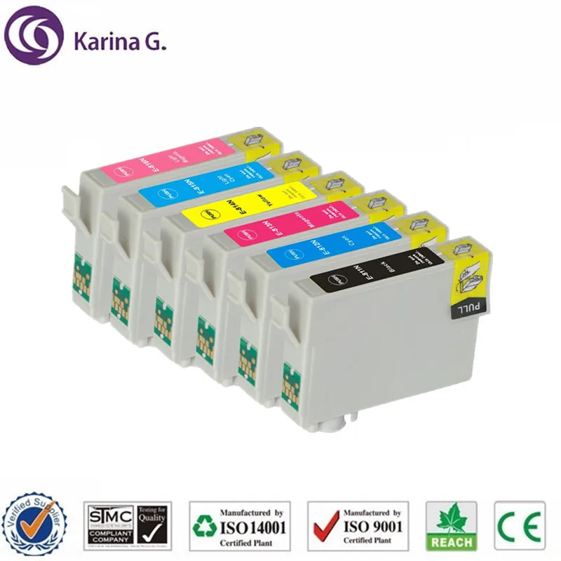 Совместим с чернильными картриджами T0811N T0811 подходит для Epson T50 R290 R295 R390 RX590 RX610 RX615