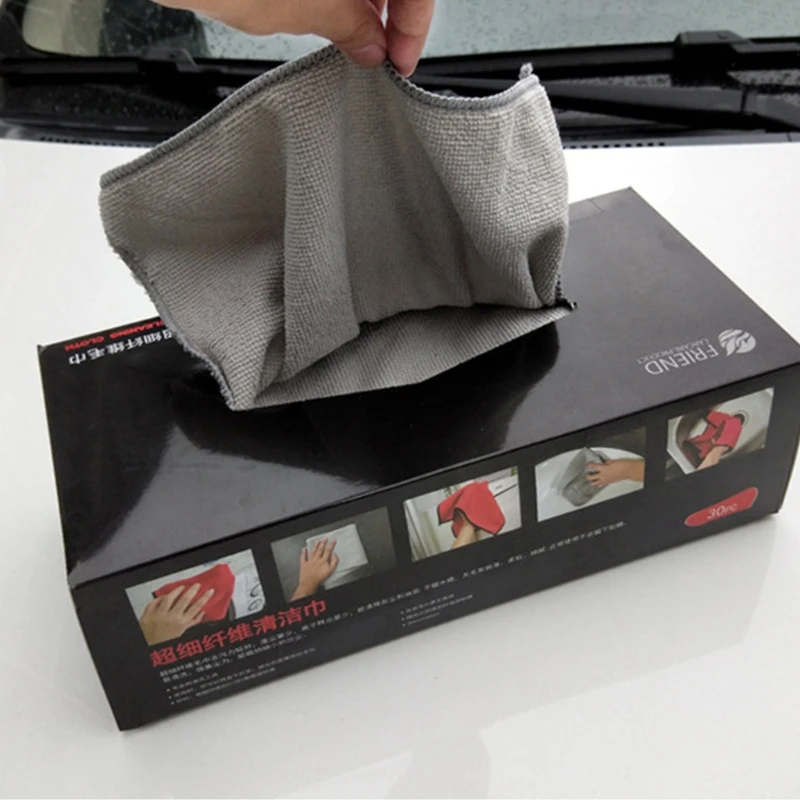

30Pcs/Box 30X30cm Microfiber Towel Car Washing Cloth Car Care Cleaning Towel Dropshipping
