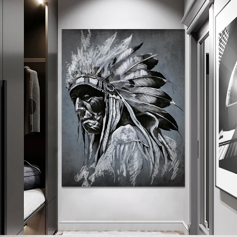 Эскиз тату арта набивная голова шеф винтажные парусиновые картины для гостиной