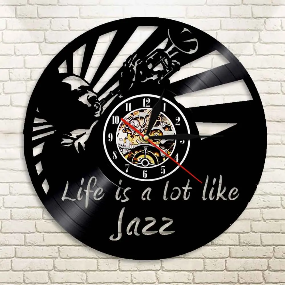 Джаз очень нравится виниловые часы для записи музыки цитаты настенные винтажные