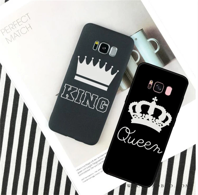 Фото Модный Король Королева Корона Мягкий ТПУ силиконовый чехол для телефона Samsung s8