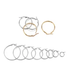 Золотые серьги из нержавеющей стали 15-50 мм, петли, серьги-кольца, открытые серьги, крючок, основа, ушное кольцо, сделай сам, Ювелирная фурнитура