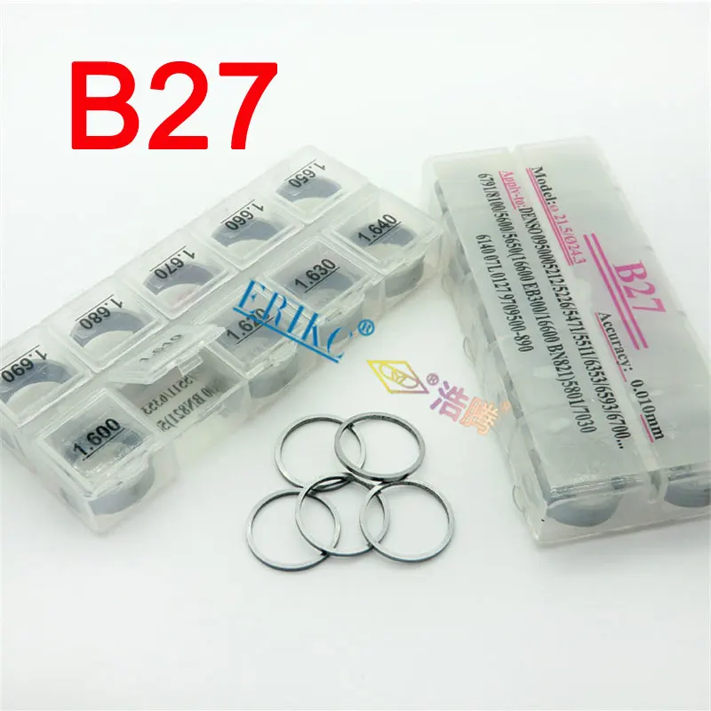 

50pcs B27 Auto Engine Injector Repair Shims Washer B27 Diesel Nozzle Adjusting Gasket Sizes 1.57-1.66mm for Denso Injector