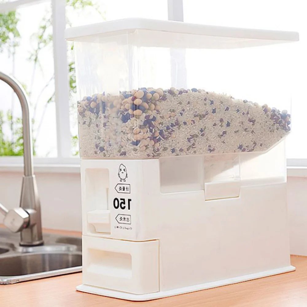 

5kg Rice Bucket Automatic Metering Rice Container Sealed Storage Box Insect-proof Sealed Grain Storage Bin for Kitchen Restauran