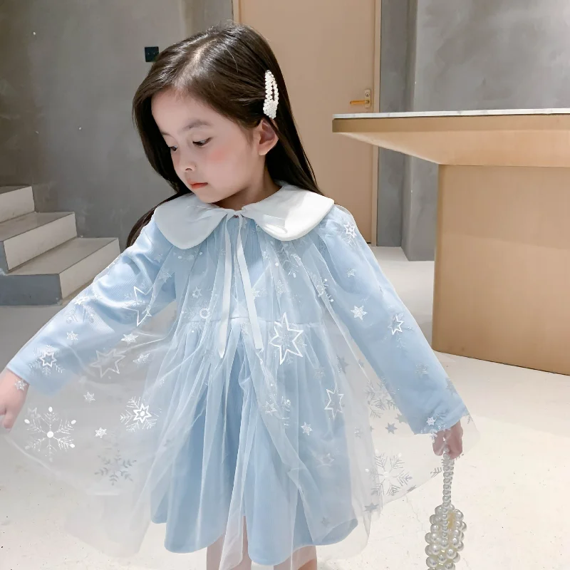 

Kids Autumn Winter Dresses for Girls Star Sequins Frozen Princess Dress Long Sleeve Party Vestidos Baby Girl Children Clothing
