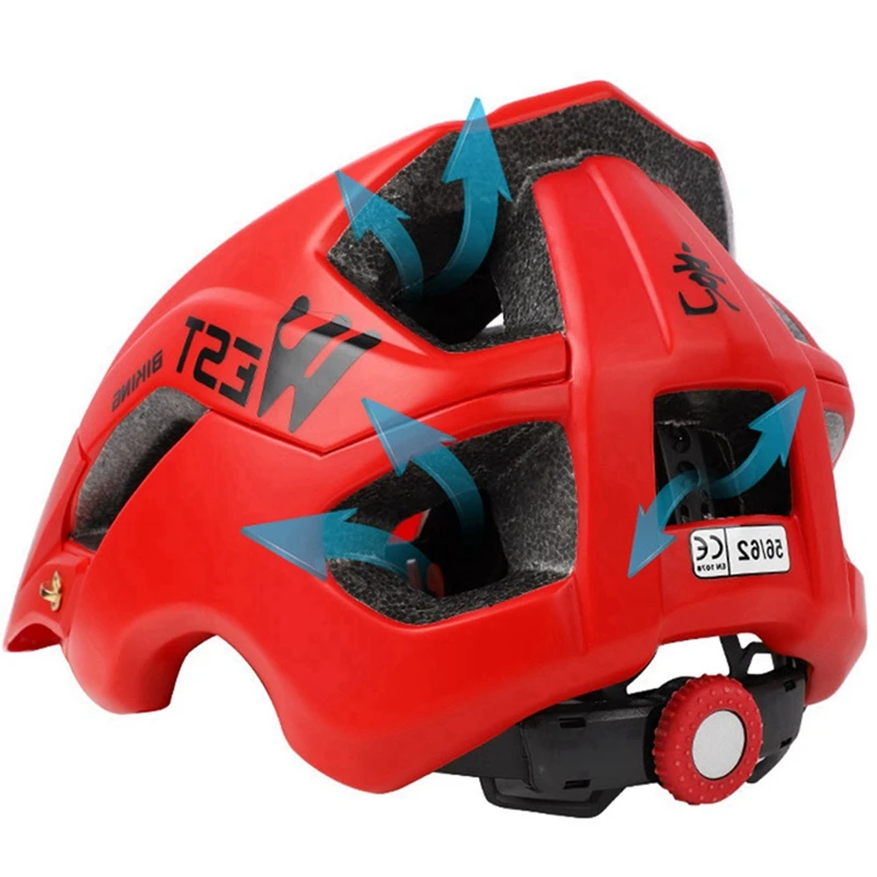 

WEST BIKING 2 Pcs Bike Helmet 56-62cm Breathable Ultralight MTB Integrally-Molded Mountain Cycling Helmet White & Red
