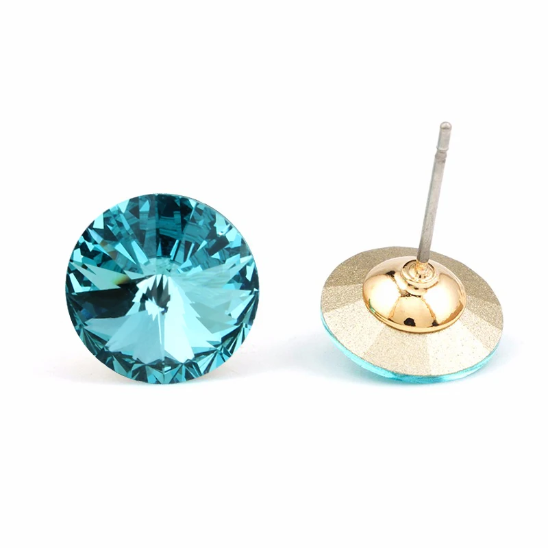 Gold plated Dishana, модные ювелирные изделия, серьги для женщин, круглые серьги-гвоздики, белые кубические циркониевые серьги, женские серьги, модные серьги-гвоздики e0456 - Окраска металла: Gold plated
