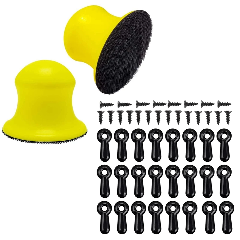 

2 упаковки круглых ручных шлифовальных блоков с поделками и 300 застежек для кнопок поворота картины, оборудование для фоторамки и 300 винтов