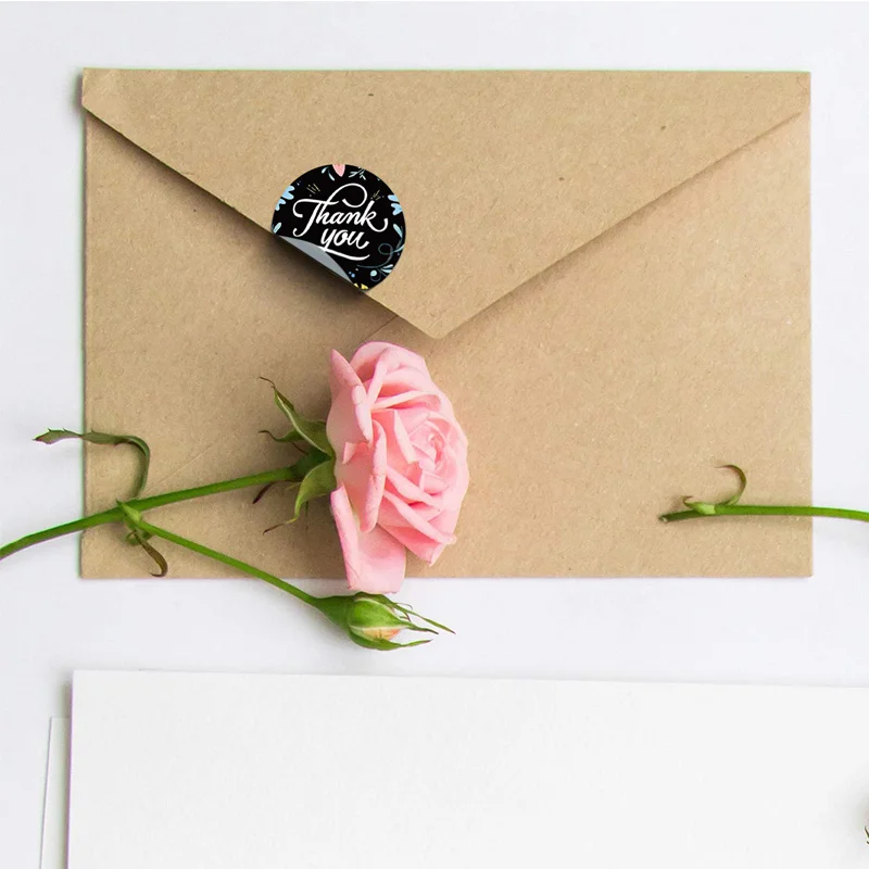 

500 Pcs Thank You Stickers Cute Flowers Labels For Small Business Or Wedding Gift Decor Sticker Stationery Supplies