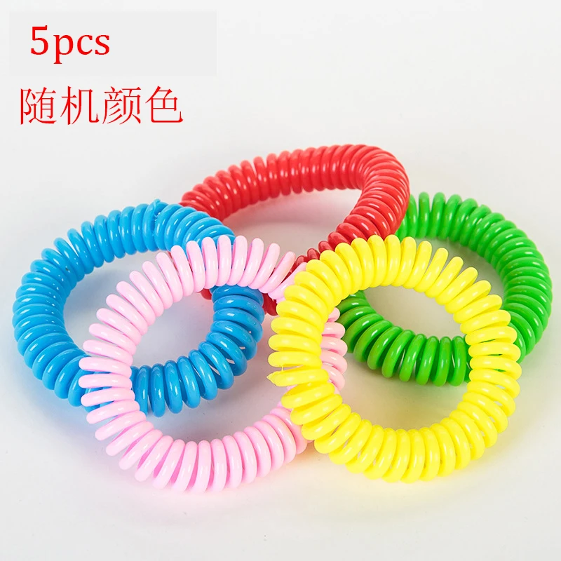 5pcs random color 5/8/10 шт Анти-браслет с натуральной цитронеллой силиконовый Противомоскитный браслет насекомые амбарные вредители контроль ошибок браслеты для ребенка малыша уход за кожей - Цвет: 5pcs random color