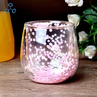 pink double wall glass cup breakfast tequila wine esspresso cups cute double glass dessert cups milk canecas drinkware bi50gc