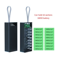 detachable lcd display diy 16x18650 battery case power bank shell external box without battery 5w wireless charging box