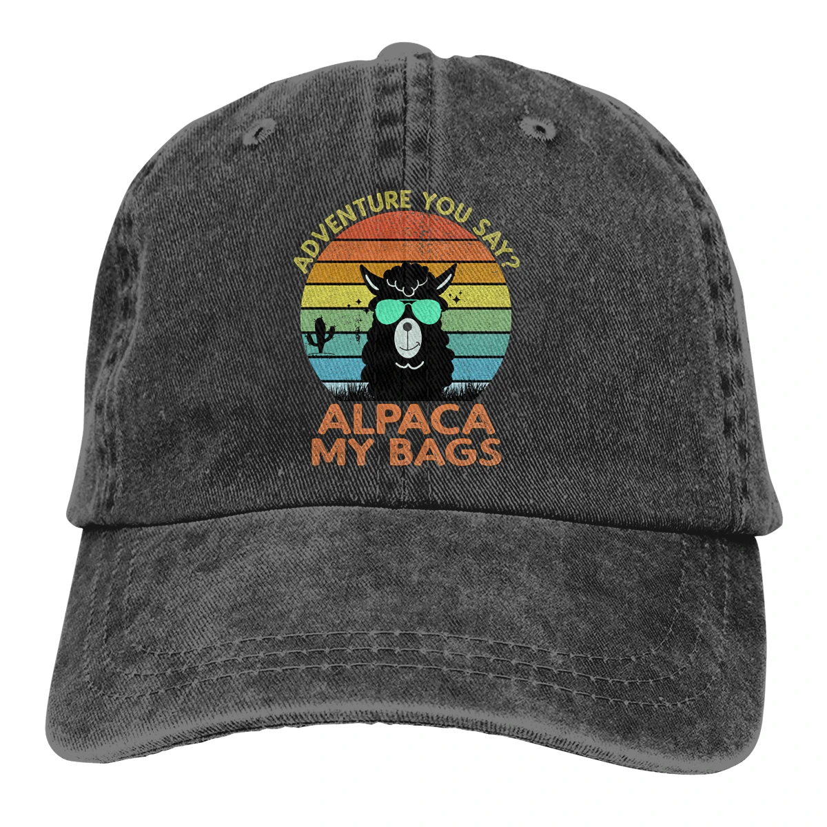 

Adventure You Say Alpaca My Bags Funny Llama Lover Baseball Cap Cowboy Hat Peaked Cap Cowboy Hats Mens and Womens Hats