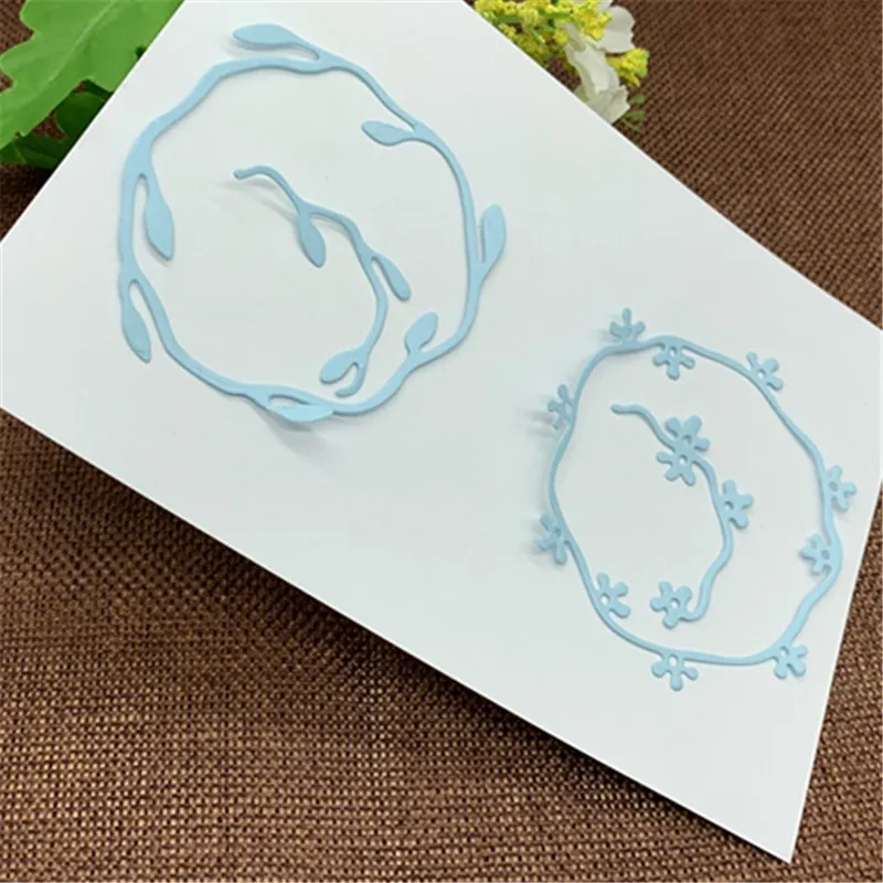 Цветочный лист круглая рамка металлические штампы для скрапбукинга резки
