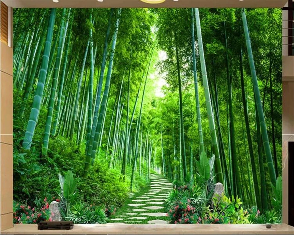 Самоклеящиеся обои на заказ водонепроницаемые 3d с изображением бамбукового леса