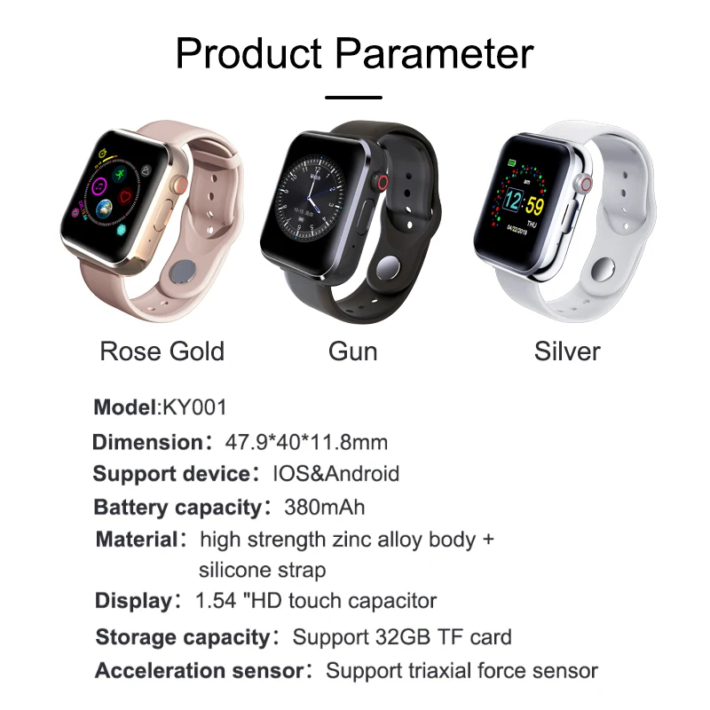 Lerbyee Смарт часы SIM 4G Android телефон Поддержка TF карта камера музыкальный плеер Bluetooth