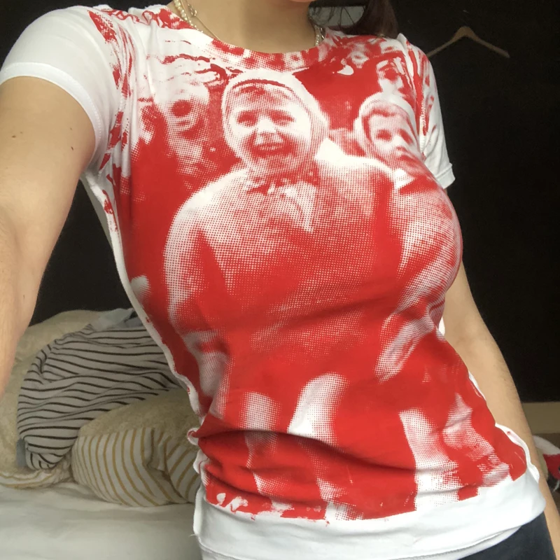 

Футболка E-girl в стиле Харадзюку с графическим принтом, Женский винтажный кроп-топ в стиле 90-х, летние облегающие футболки в эстетике Y2K, уличн...