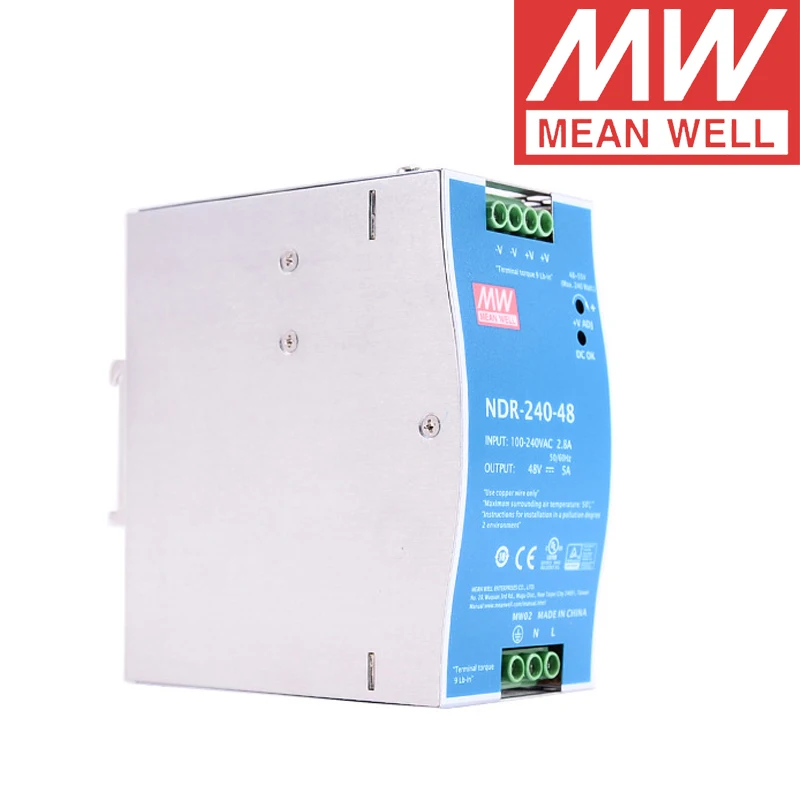 

Original Mean Well NDR-240-48 meanwell DC 48V 5A 240W Single Output Industrial DIN Rail Power Supply