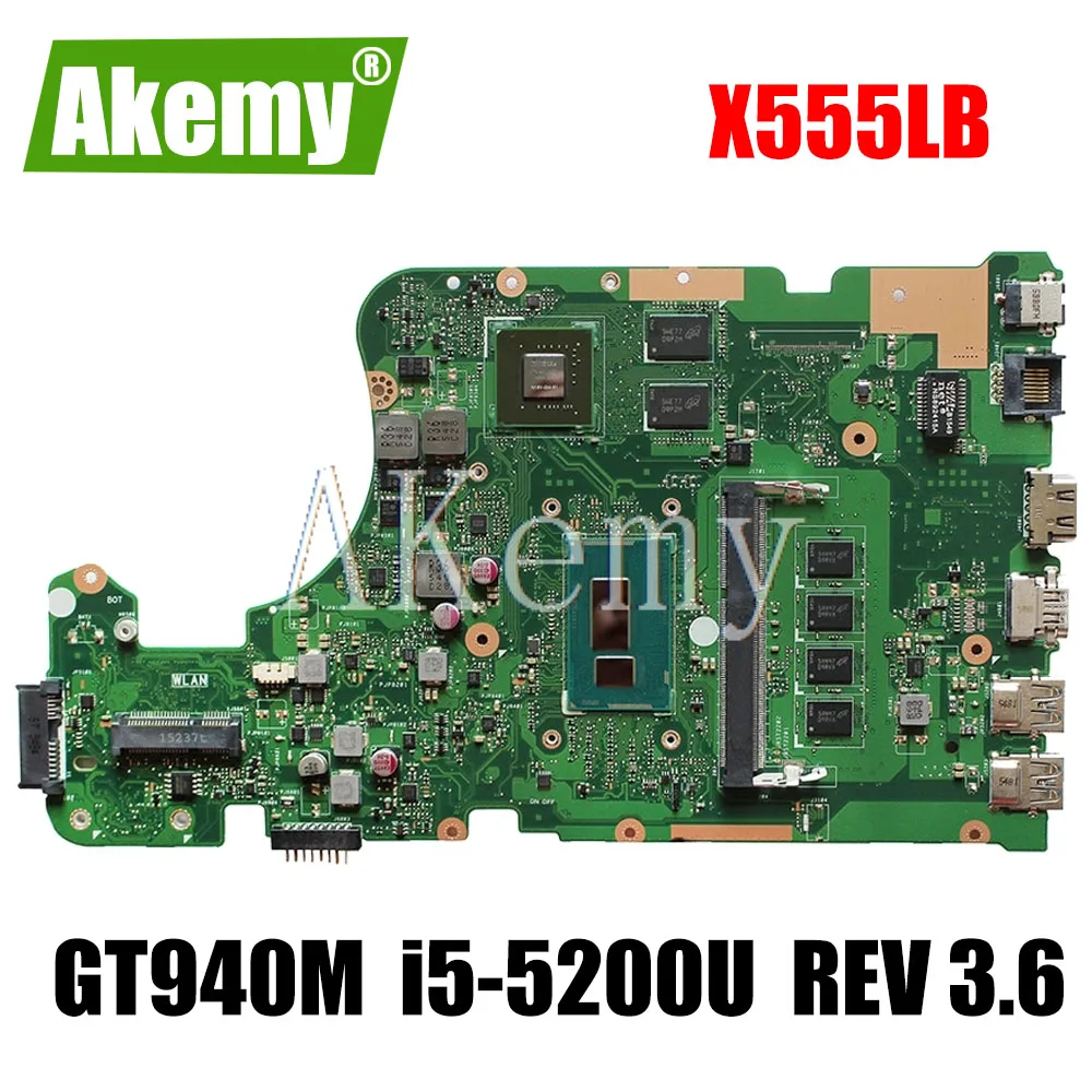 EDP X555LB Mainboard X555LD REV 3 6 для For Asus X555LJ X555LF X555LP материнская плата ноутбука cpu 4G-RAM i5-5200U