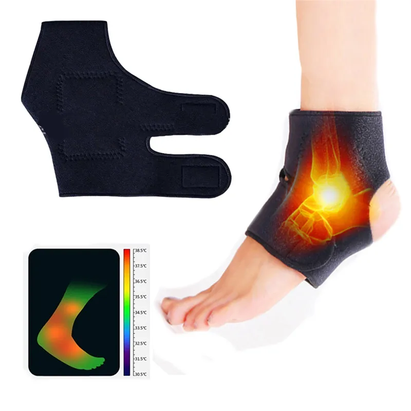 

1 Pair Tourmaline Self Heating Magnetic Therapy Foot Ankle Pad Massage Belt Pad Protector For Elder Outdoor Winter Autumn Sports