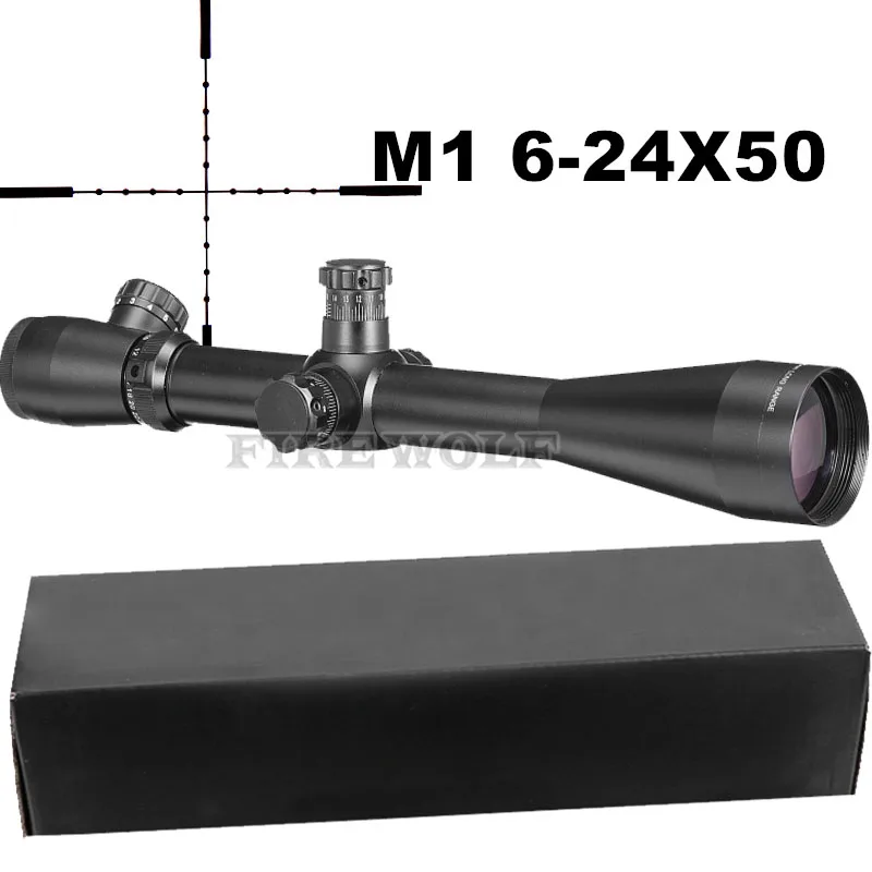6-24X50 M1 тактическая оптика Riflescope снайперская Охотничья винтовка прицелы дальние винтовки прицелы страйкбол прицел