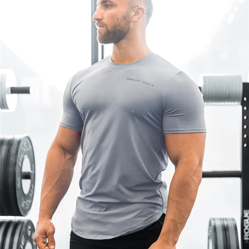 

Summer cotton fashion men's T-shirt streetwear casual men's short-sleeved tops Jogger brand fitness men's sportswear