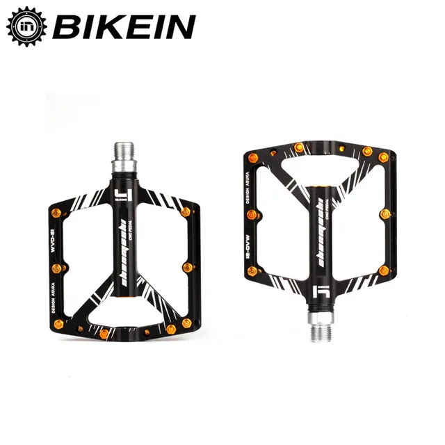 BIKEIN 9/16 сверхлегкий MTB Pedaal Fietsen BMX Pedalen Fiets Pedaal Platte Pedalen для горных велосипедов аксессуары 310 г - Цвет: Black
