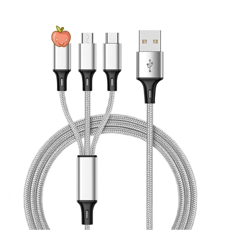 

3-in-1 Multi-Function Data Cable Mobile Phone Charging Cable One For Three Braided Data Fable Suitable For Android Iphone