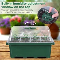 12 cell plastic nursery pots nursery cultivation pots garden plant seedling tray germination box with cover gardening