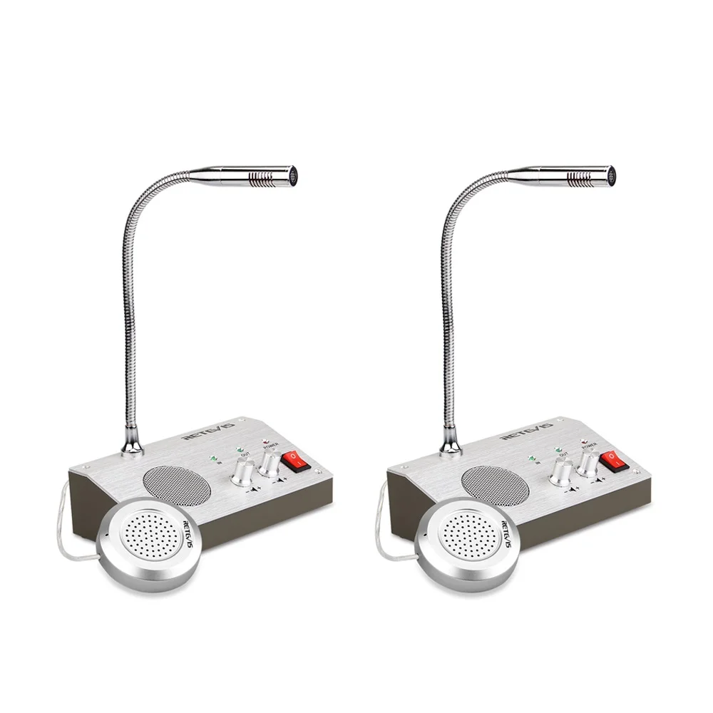 Window Intercom System 2 pcs Retevis RT-9908 Bank Counter Interphone Two Way Zero-touch Dual Pharmacy Hospital |