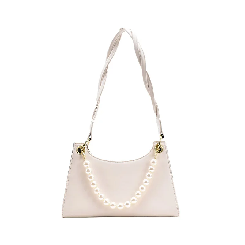 

Female Luxury Handbag Over beads The Shoulder 2021 Spring simple Women Branded PU Leather Underarm Bag Female Small