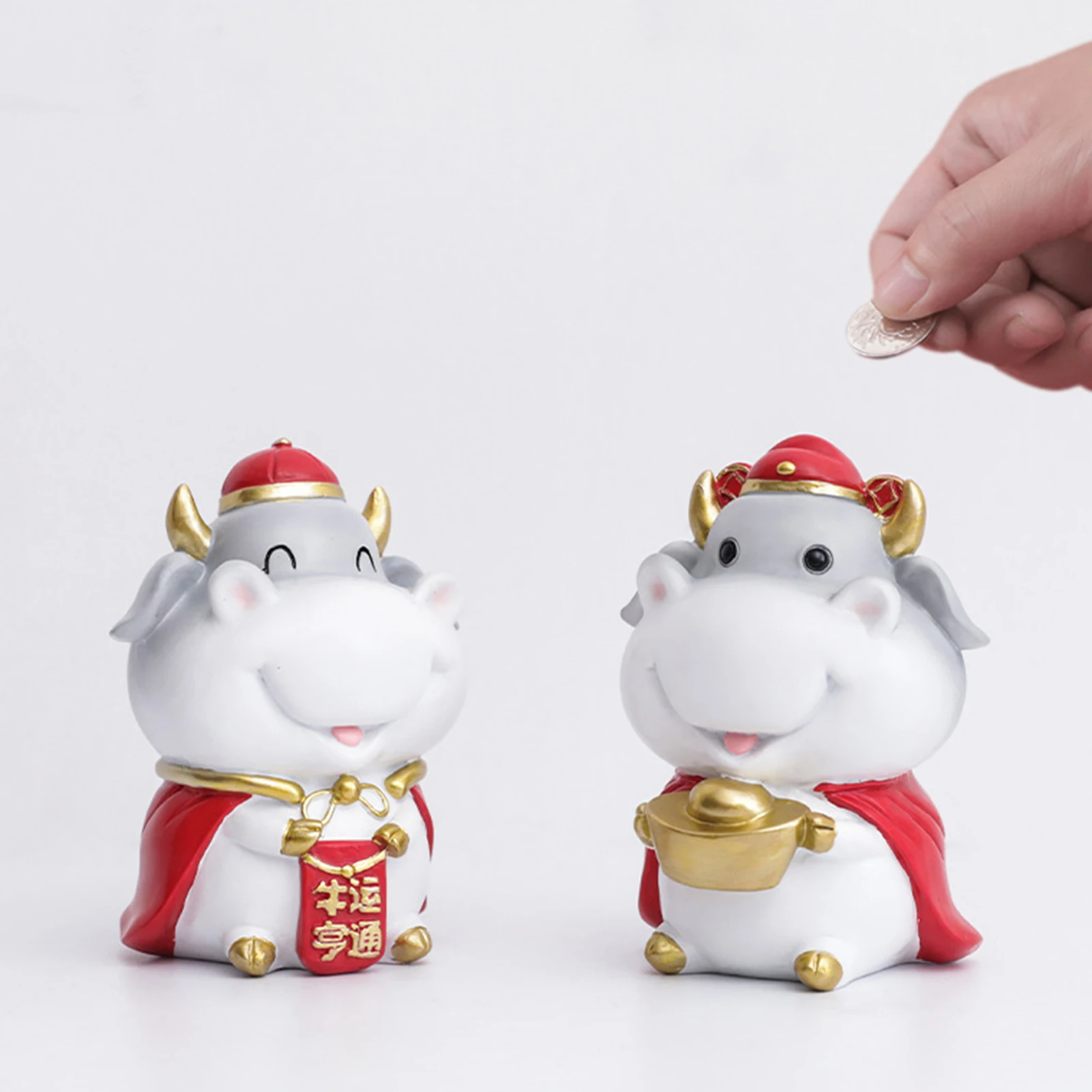 Зодиака крупного рогатого скота Ox год язычок Копилка принт мульташной Минни