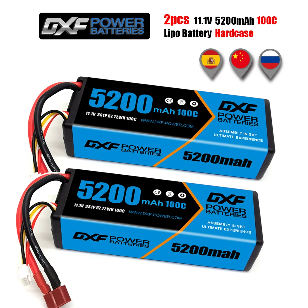 2 шт. DXF Battery3S 4S Lipo 11 1 V 14 8 5200 6750mah 8400 100C 120CHardcase для RC Автомобиль Грузовик Лодка FPV