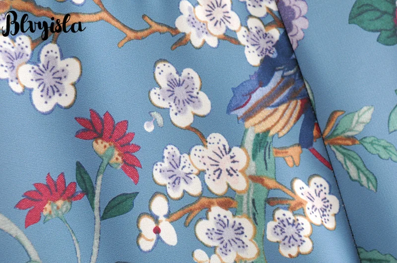 

Blvyisla Vintage Flower Bird Print Long Wide Leg Pant Fashion Women Loose High Waist Casual Comfortable Trousers Streetwear