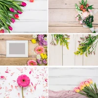 vinyl custom photography backdrops prop flower and wooden planks theme photography background 191024st 005