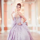 Женское атласное платье с открытыми плечами, фиолетовое длинное вечернее платье, платье принцессы с жемчужинами и бусинами, длинное платье с перьями