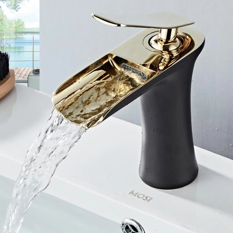 LASO черно-золотой кран для горячей и холодной раковины медный белого цвета ванной