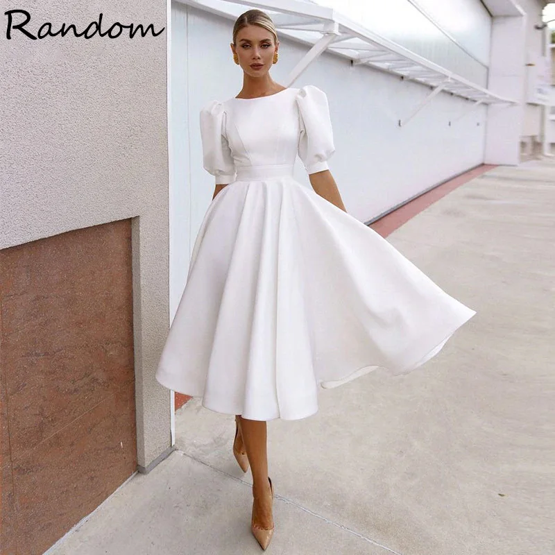 

Женское вечернее платье с пышными рукавами, однотонное Белое Облегающее Платье с высокой талией, винтажная одежда для выпусквечерние вечер...