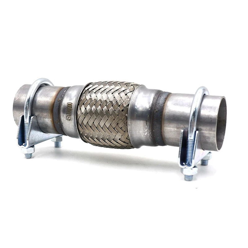 

1 piece general 45*100*200mm exhaust hose elbow welded stainless steel tail double braided bellows 1.75"4"8"